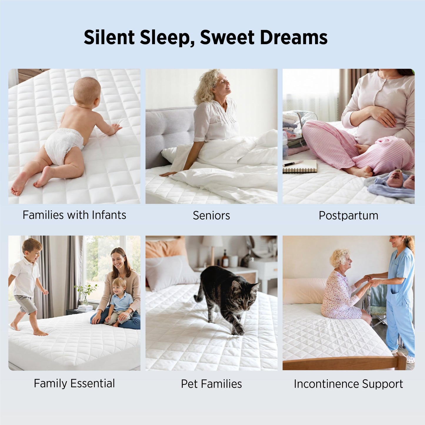 Bedsure King Mattress Protector, Quilted Waterproof Mattress Pad with Deep Pocket up to 22 Inches, Soft Breathable Noiseless Bed Cover, Topper Bed King White for Home, Bedroom, Hotel - White