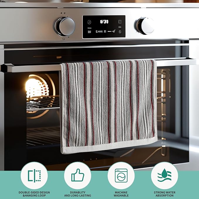 SALAS Kitchen Dish Towels for Drying Dishes, Large Cotton Kitchen Towels