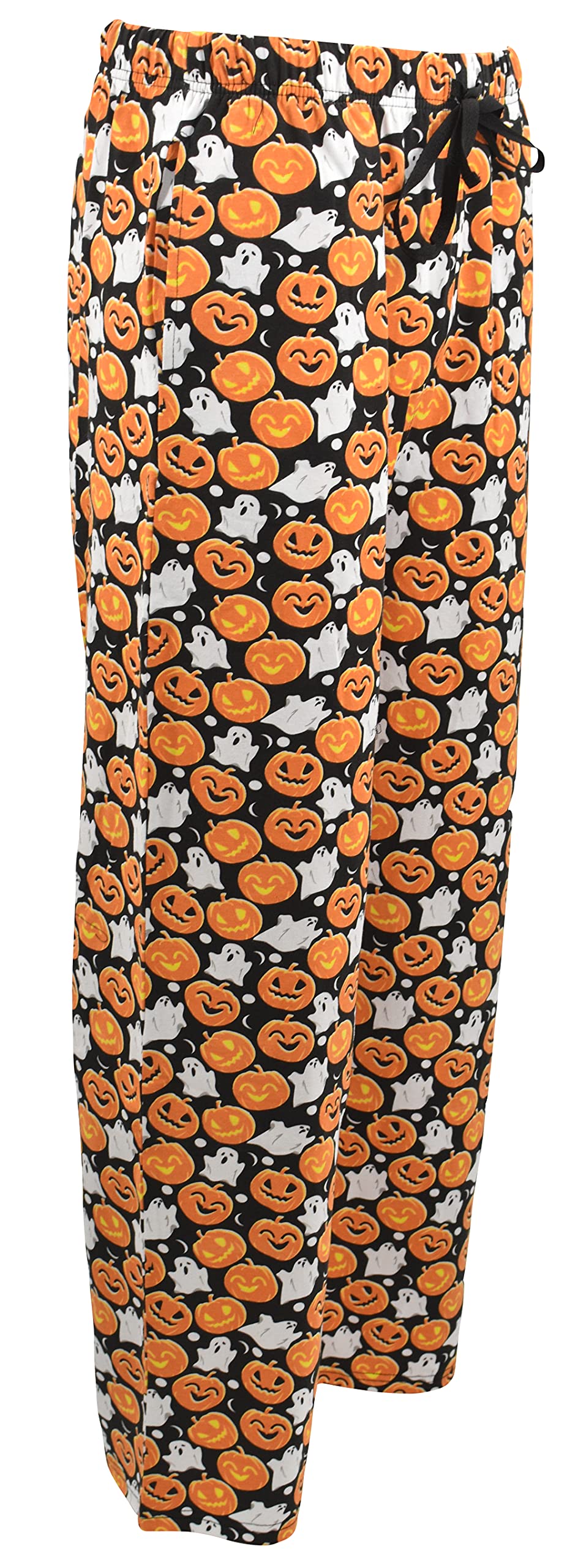 Unique Baby Adult Halloween Pumpkin Ghosts Pajama Pants (Med, Orange)