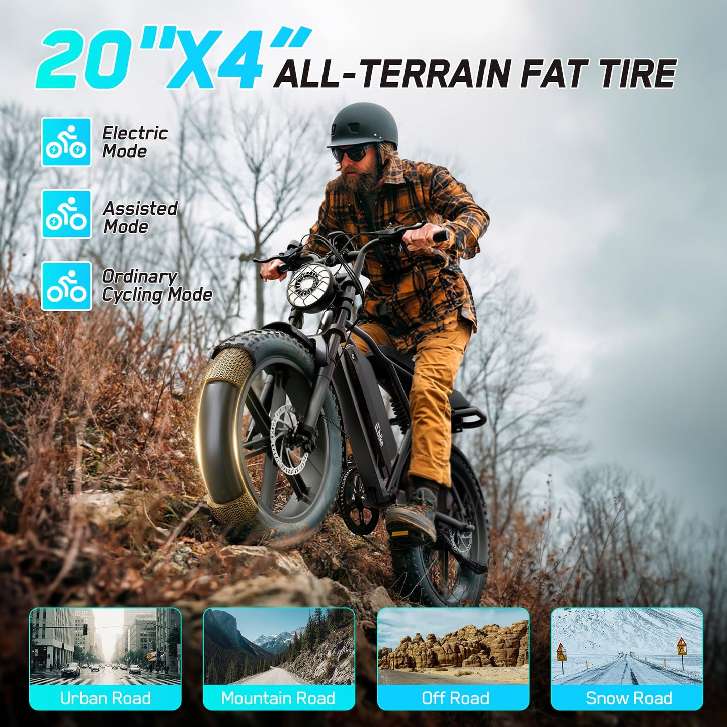 TST Electric Bike for Adults, 1500W Peak Motor 60 Miles Fat Tire E Bike 48V 15Ah Removable Battery 20" Electric Bike with Full Suspension UL 2849 Certification Black