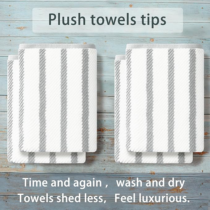 Grey and White Bath Towels