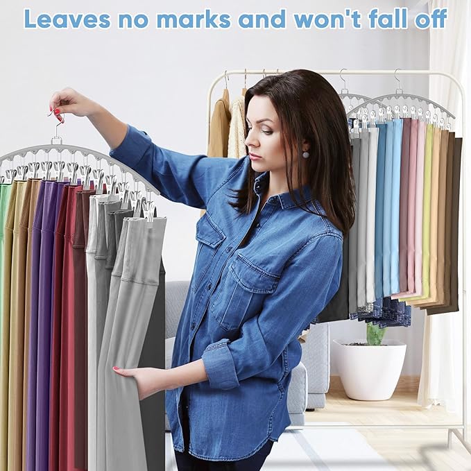 6 Pack Legging Organizer for Closet Hanging, Pants Hangers