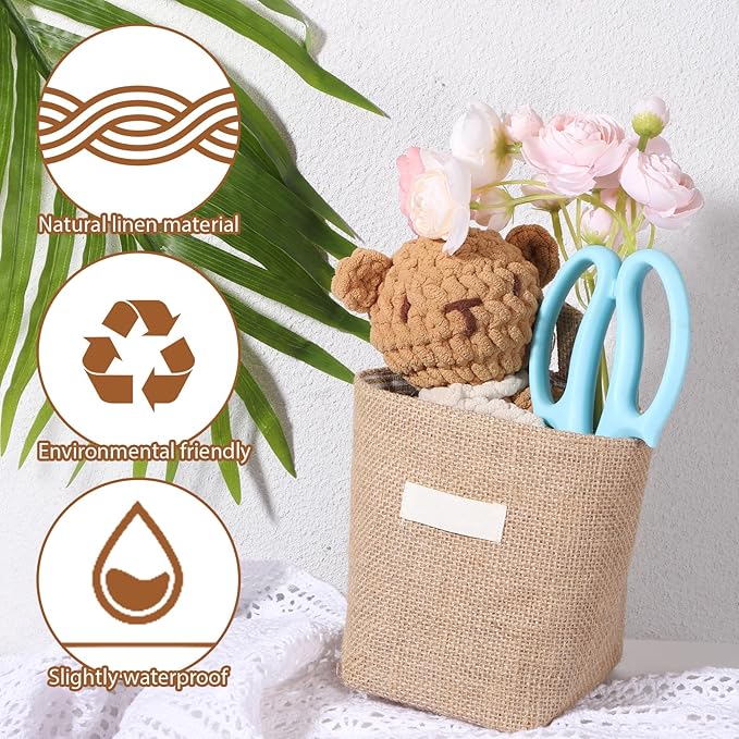 Small Hanging Basket, Small Wall Basket Cotton and Linen Hanging Storage