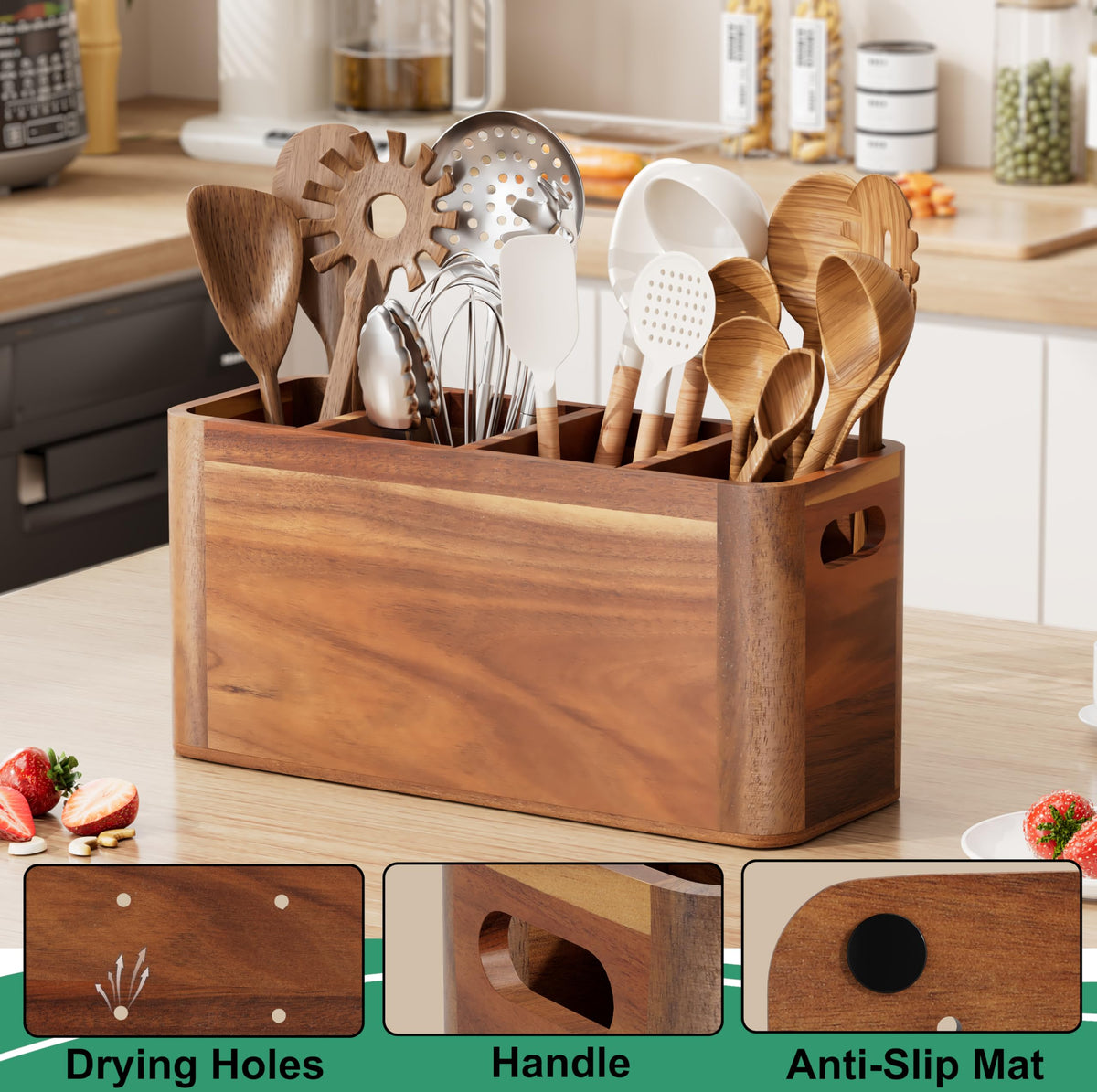 ZUJJAFY Extra Large Kitchen Utensil Holder