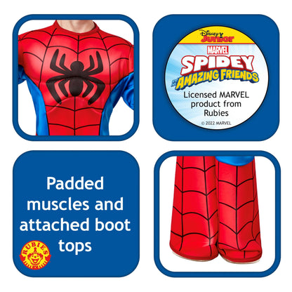Rubies Official Marvel Spidey and His Amazing Friends Spider-Man Deluxe Toddler Costume, Kids Fancy Dress, World Book Day Halloween Halloween