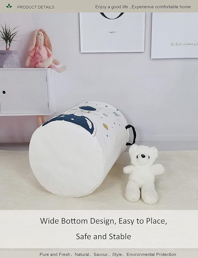 Round Fabric Storage Bin, Decorative Basket, Organizer Basket