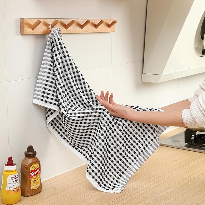 SALAS Cotton Dish Towels for Kitchen Drying Dishes, Lattice Terry Kitchen Cloths