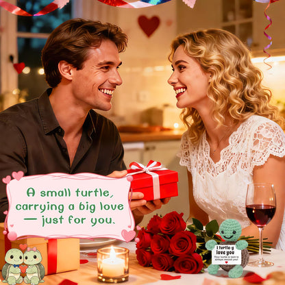 Mini Funny Turtle Valentines Day Gifts for Him Her, Wife Husband Girlfriend Boyfriend I Love You Gift, Couples Anniversary Birthday Gifts Ideas for Men Women, Crochet Turtle Valentines Decorations