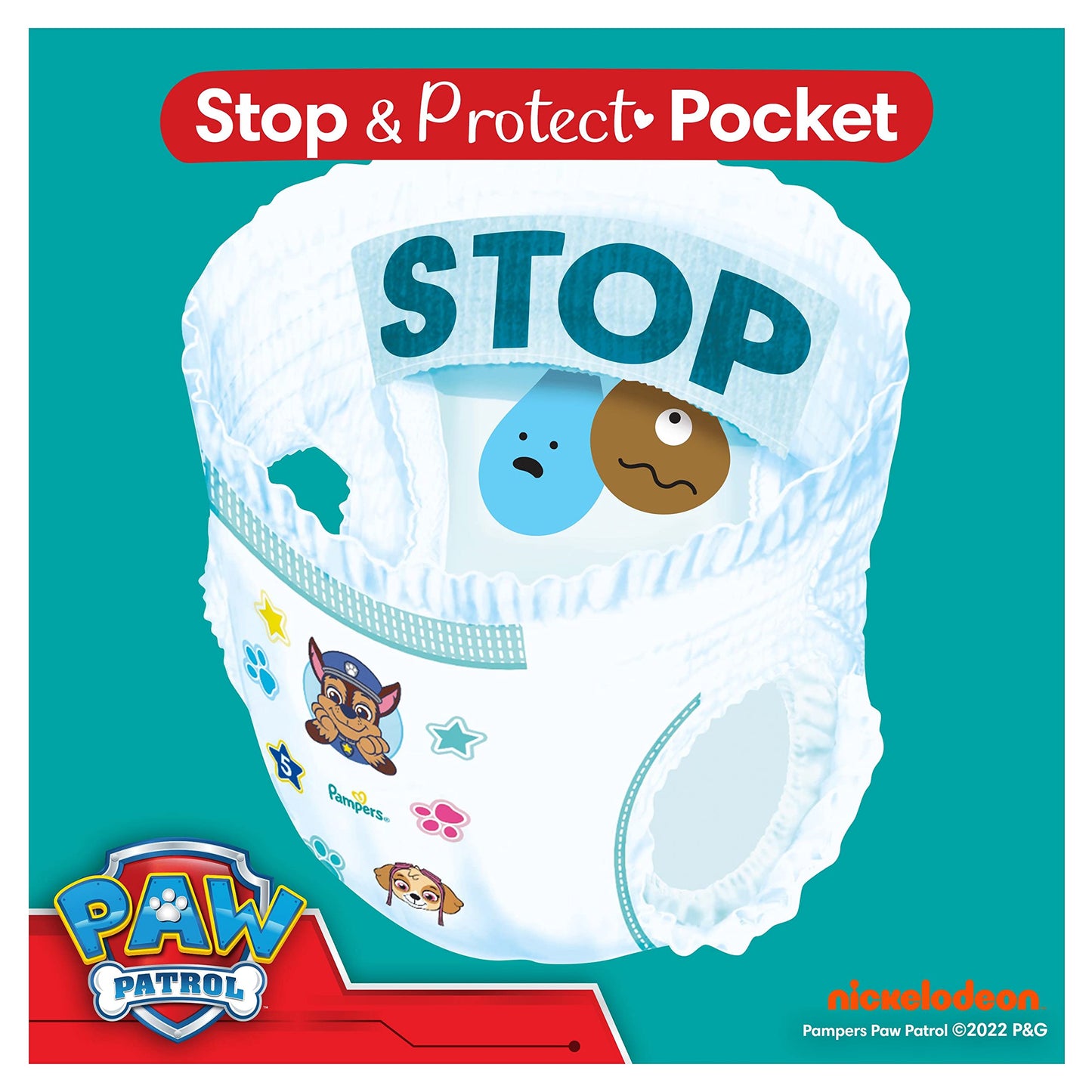 Pampers Baby-Dry Nappy Pants Paw Patrol Edition Size 4, 180 Nappies, 9kg-15kg, with Our 360° Pants Fit to Help Prevent Leaks