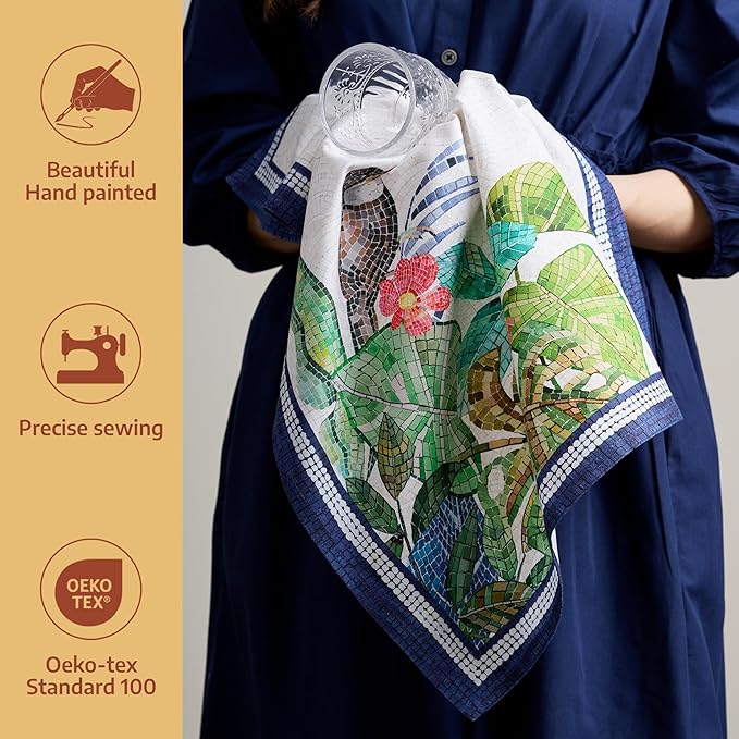 Maison d' Hermine Kitchen Towel 100% Combed Cotton Premium Set of 3 Soft