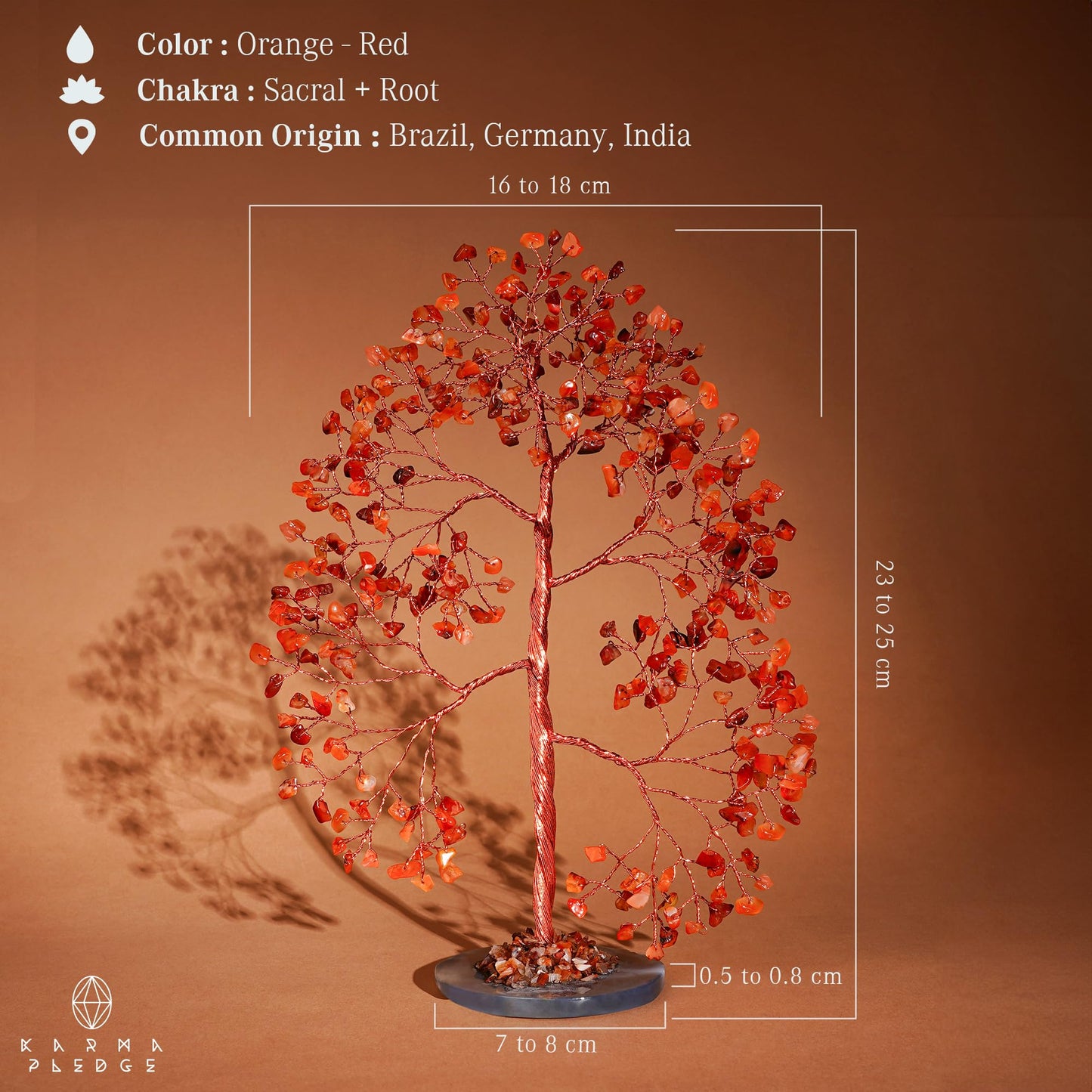 Crystal Tree of Life Birthday Gifts for Women, Men, Frineds, Handmade Carnelian Chakra Tree for Home, Room, Office Decor, Bring Money, Positivity, Reiki Healing, Good Luck, Gifts for Mom & Dad