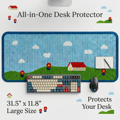 Large Desk Pad, 31.5" x 11.8" Mouse Pad, Desk Mat, Computer Laptop Desk Mat Mouse Keyboard Pad, Modern Abstract Desktop Protector, Desk Accessories, Desk Writing Makeup Mat for Office Home School