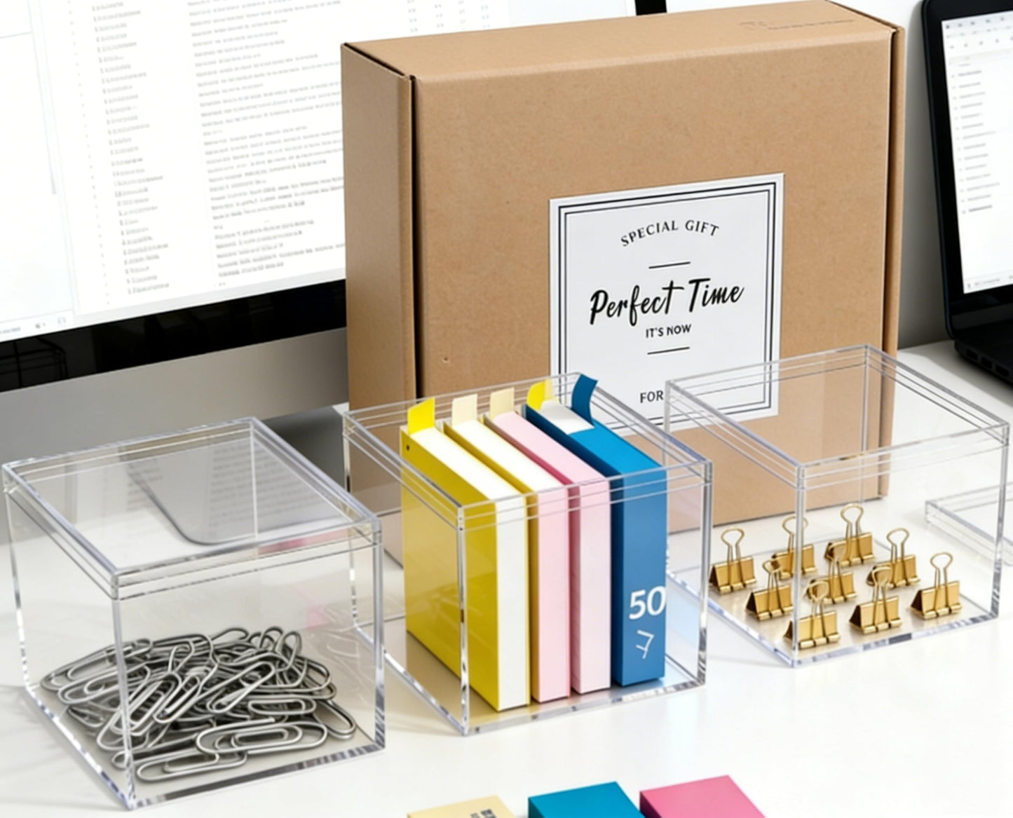 KissYou Acrylic Box Clear Boxes with Lids 2 Packs Display Case Party Decoration Plastic Square Cube Candy Boxes