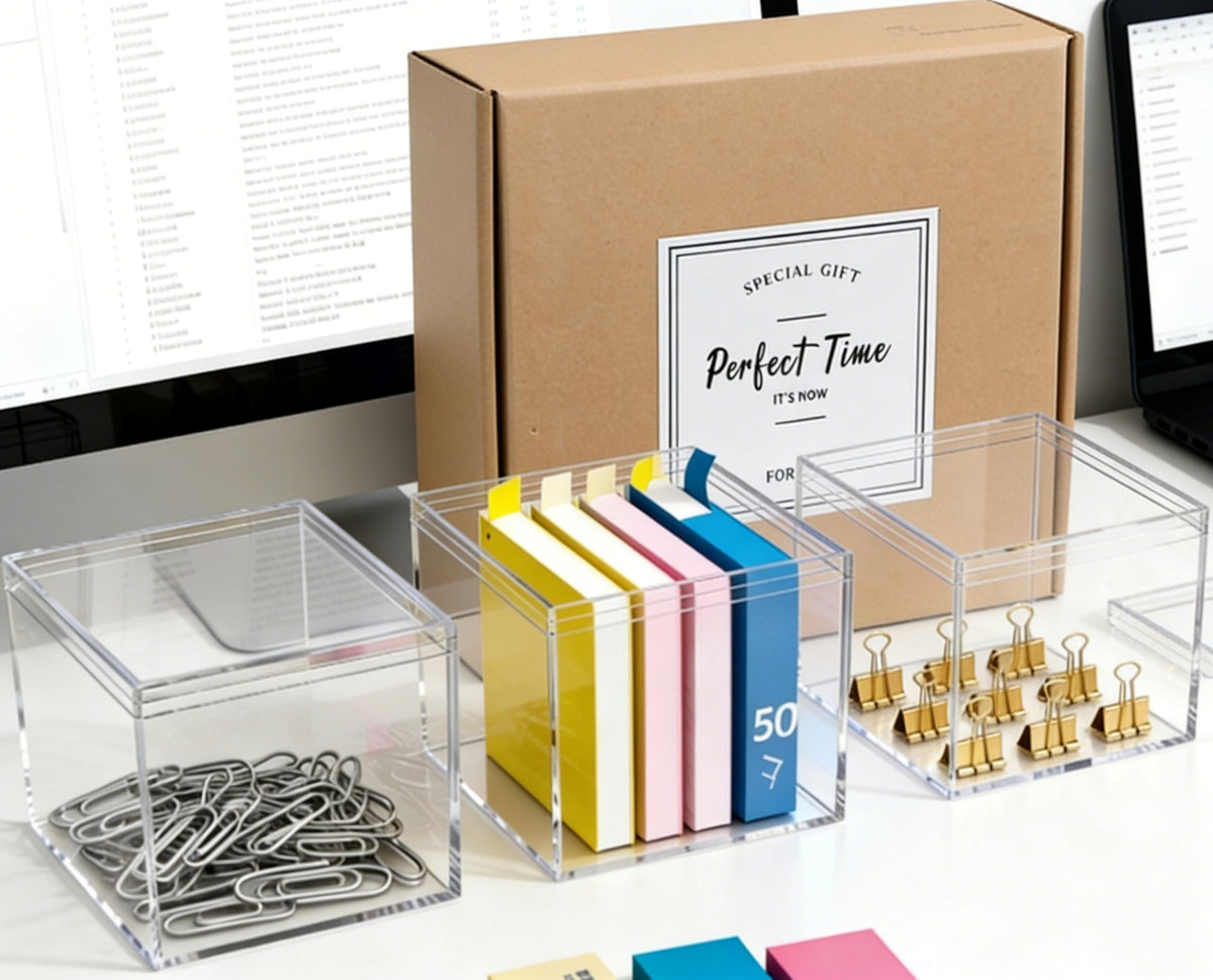 KissYou Acrylic Box Clear Box with Lids Candy Containers Transparent Display Square Cube Acrylic Storage Box Christmas Party Decorations