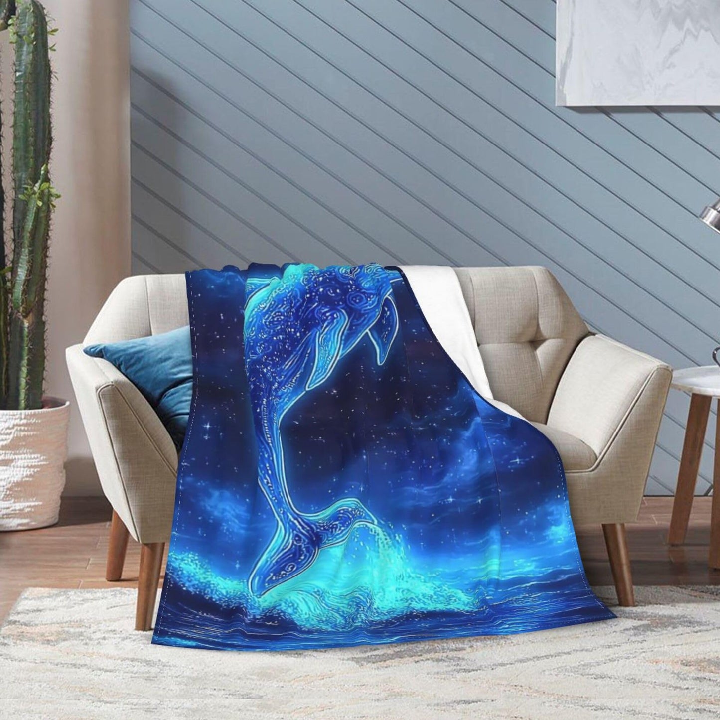 Dolphin Blanket Dolphin Fleece Throw Blanket Super Soft Fuzzy Plush Cozy Warm Dolphins Decor Stuffed Bedding Blankets Gift for Boys, Girls Men Women Kids & Adult 50"X40"