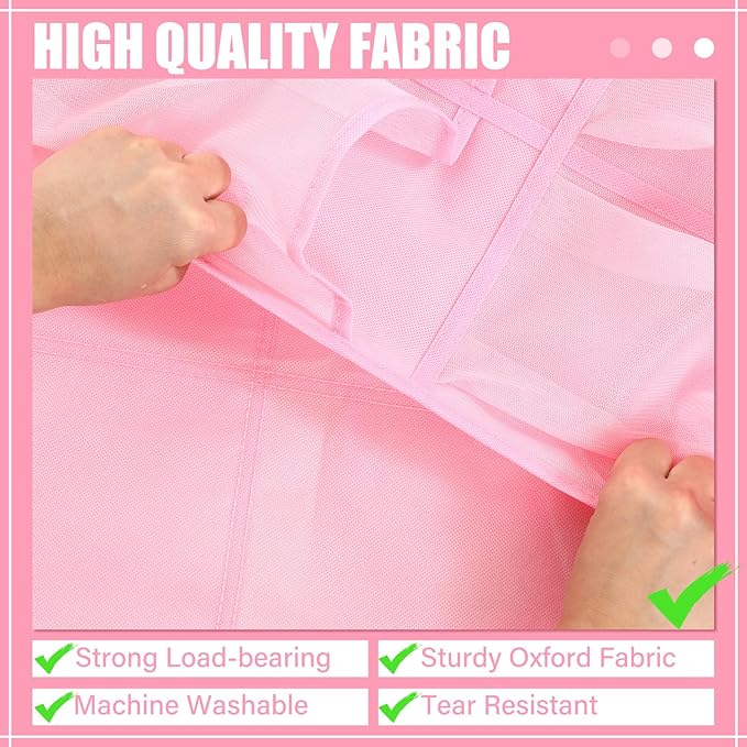 Windyun 40 Over the Door Shoe Organizer Large Breathable Mesh Pockets Pink