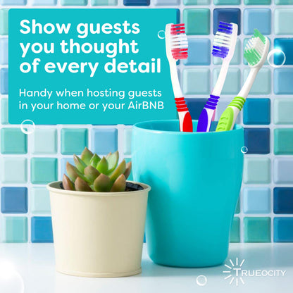 Toothbrushes Bulk Individually Wrapped – 55 Pack Medium Bristle, Multi-Colored Toothbrushes for Adults and Kids, Travel & Hospitality Multi-Pack