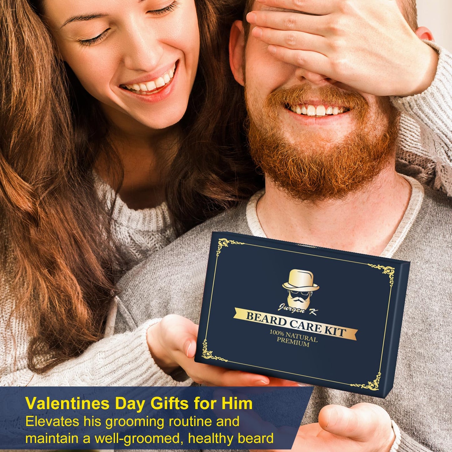 Jurgen K Valentines Day Gifts for Him, Beard Kit for Men's Daily Grooming, Moisturize & Soften Facial Hair, Men's Self Care Set, Anniversary | Birthday Gifts for Men Husband Boyfriend Dad Son