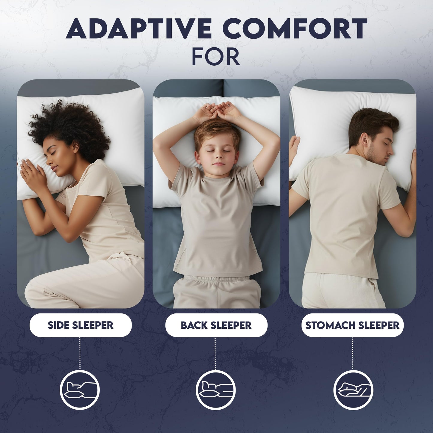 Utopia Bedding Down Alternative Bed Pillows for Sleeping Queen Size (White), Set of 2, Soft & Fluffy Pillow with Cooling, Hotel Quality, Gusseted Pillow for Back, Stomach or Side Sleepers