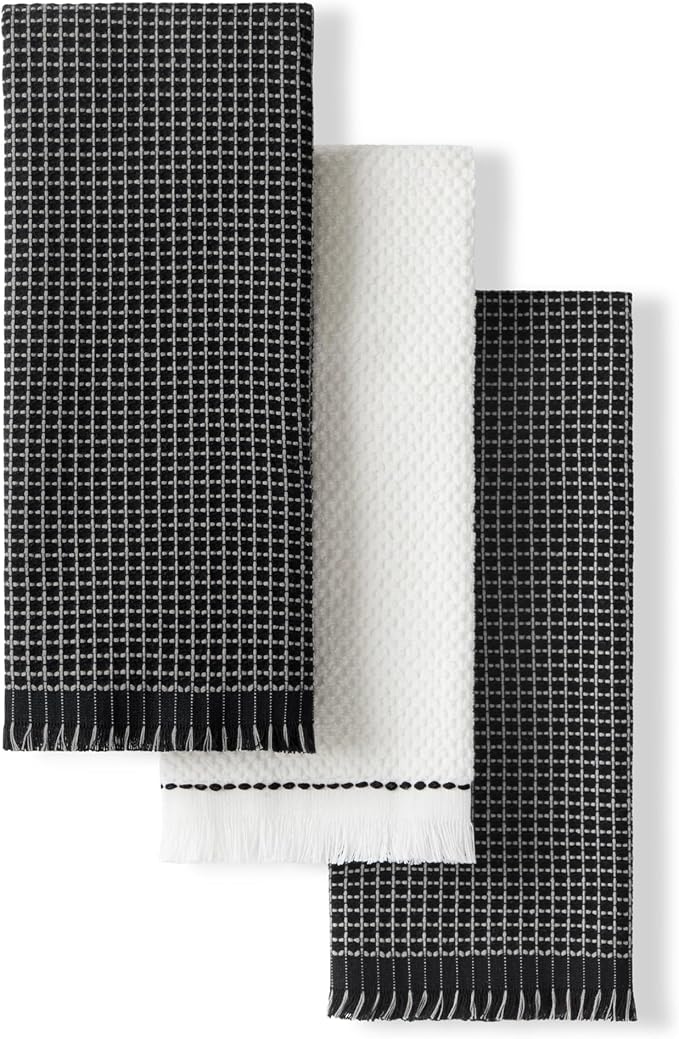 KitchenAid Gourmet Series Gridlines Kitchen Towels 3-Pack Set, 100% Cotton