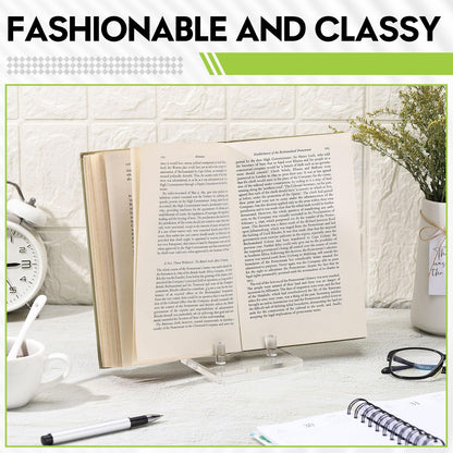 Yousoontic Acrylic Book Display Stand Clear Easel Plate Stand for Displaying Books, Picture, Notebooks, Platter, Photo, Artworks(4 x 6 x 6 Inch)