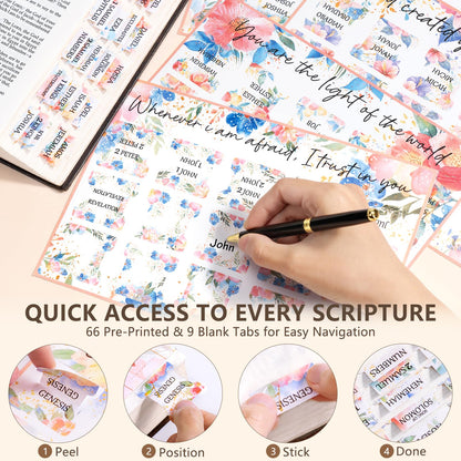 Bible Cover Case for Women Large Bible Bag, Bible Study Supplies Journaling Kit Quilted Church Bag with Handle, Puffer Book Carrying Case w/Tabs Accessories Mothers Day Christian Gifts for Women Mom