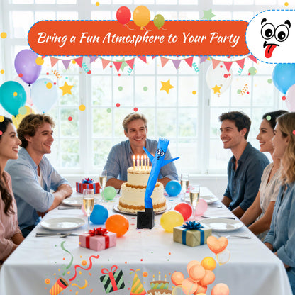 Mealivos Mini Wacky Waving Inflatable Tube Guy with Blower - Easter Desktop Decoration Funny Mini Inflatable Tube Man White Elephant Gift for Office Home Party Store-Blue