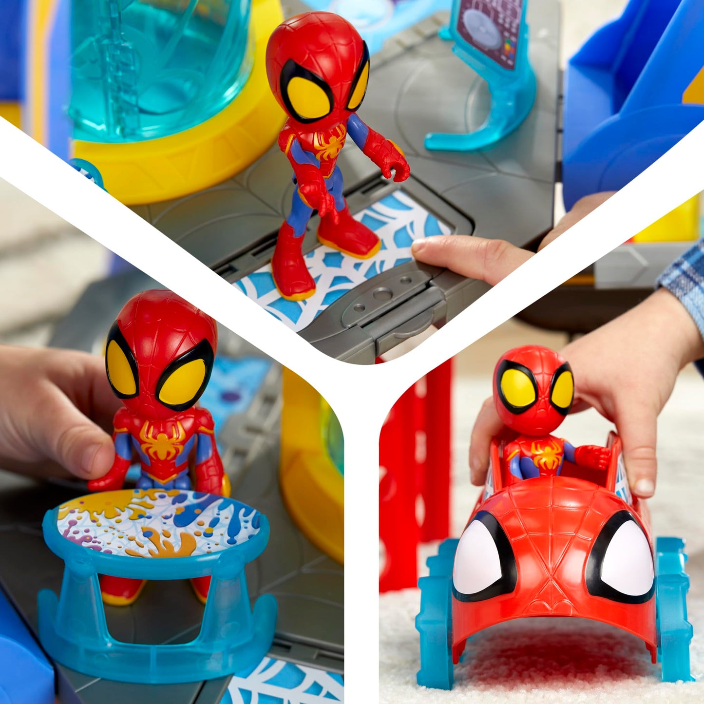 Spidey and His Amazing Friends Web-Spinners Web-Quarters, Kids Playset with Action Figure, Vehicle, and Accessories, Marvel Super Hero Toys, Ages 3 and Up