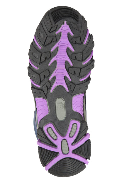 Mountain Warehouse Oscar Kids Walking Boots - Durable Childrens Hiking Shoes, Breathable Girls & Boys Footwear, Suede, Synthetic & Mesh Upper - for Camping & Trekking, Dark Purple, Kids Shoe Size 4 UK
