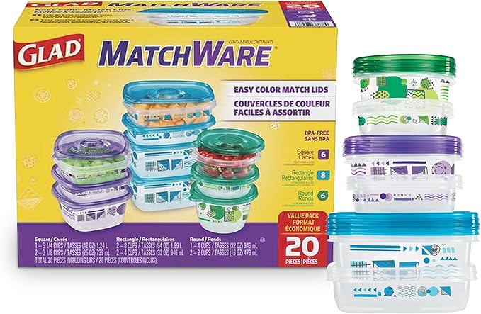 Glad GladWare MatchWare Food Storage Containers