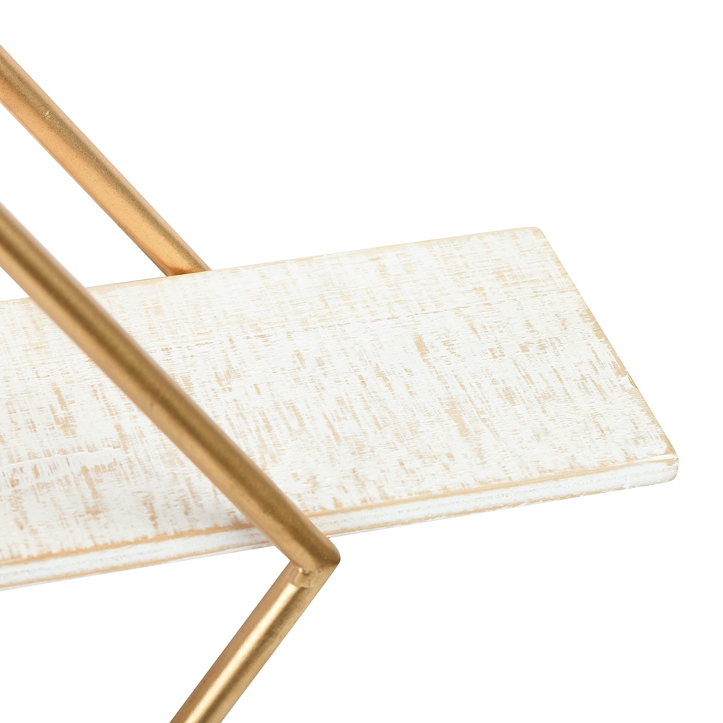 Main + Mesa Wood and Gold Diamond Wall Shelf