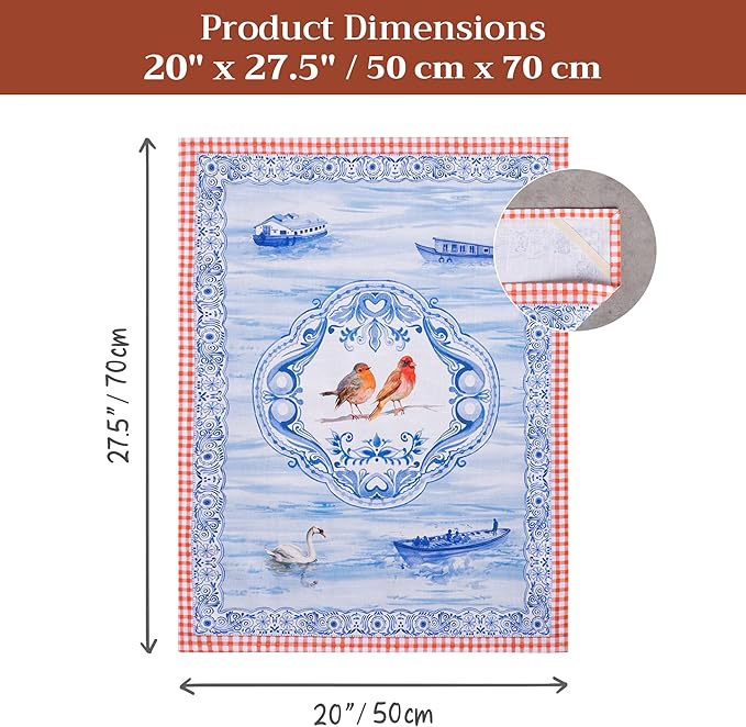Maison d' Hermine Kitchen Towels Set of 3 100% Cotton 27.50" x 20" Reusable