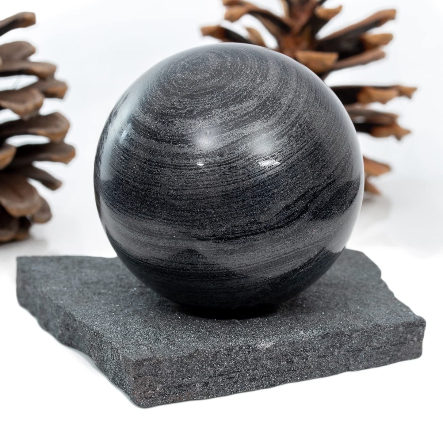 RUMINERAL Specular Hematite Sphere 56-60 mm with Stand Polished Crystal Stone