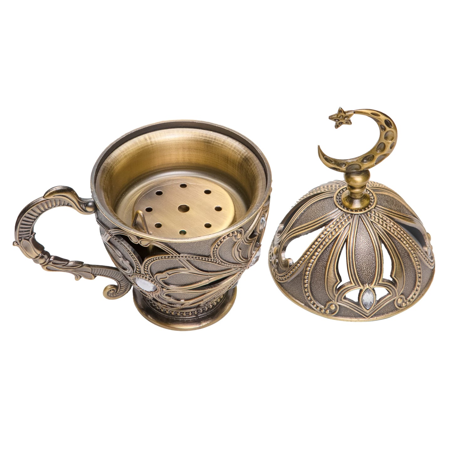 Aowdsye Frankincense Resin Incense Burner, Charcoal Incense Burner with Handle for Bakhoor Myrrh Cone, for Yoga Aromatherapy Meditation, Decor for Home Office
