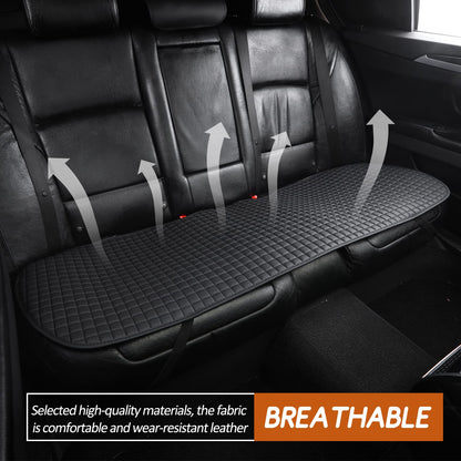 ZATOOTO Rear Car Seat Cover, 1PCS PU Leather Waterproof Car Seat Mat Cushion Protector for Back Seat, Anti-Slip & Comfortable, Black (ZD-ZXP-03H)
