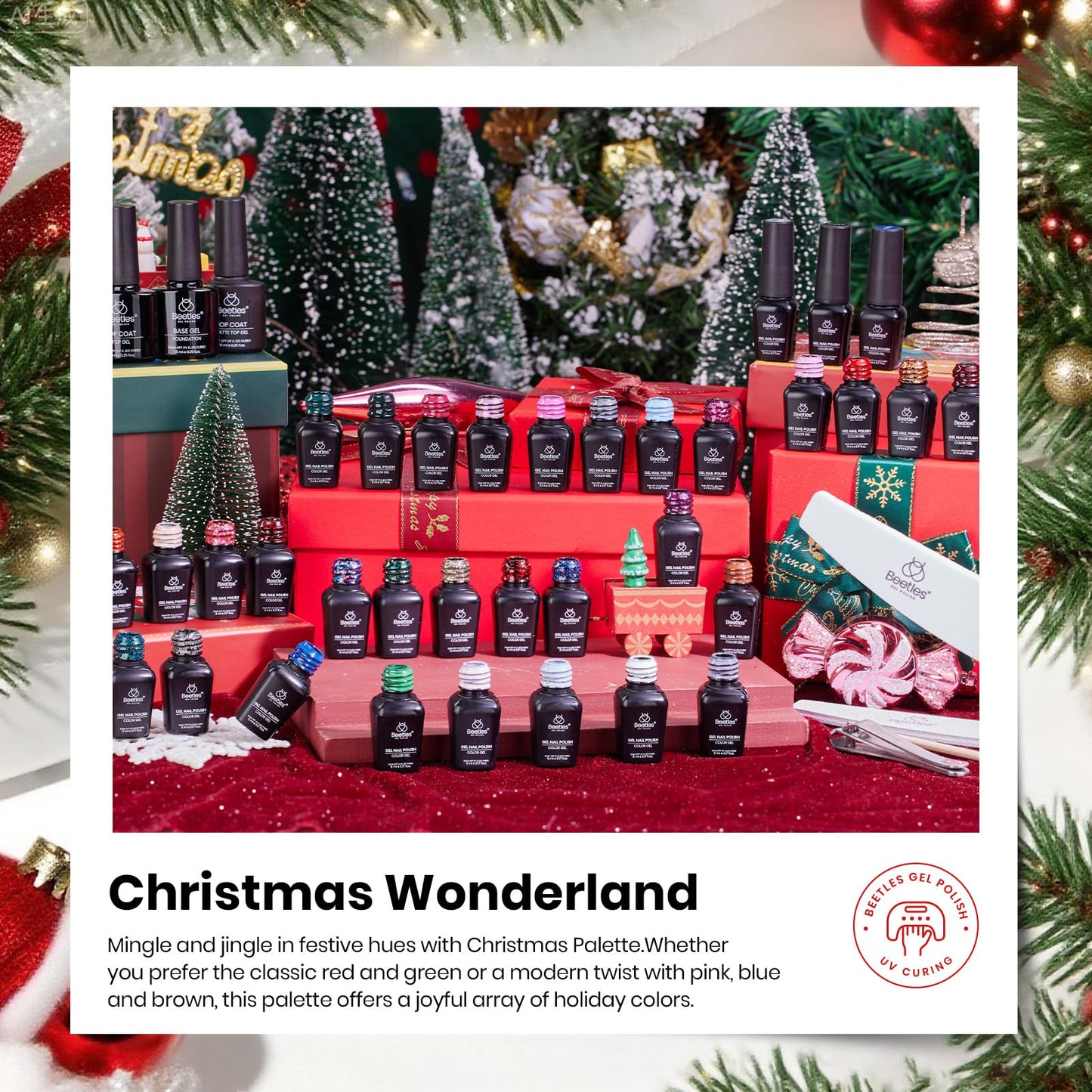 beetles Gel Polish 44pcs Fall Gel Nail Polish Set 36 Colors Brown Burgundy Red Blue Purple Orange Green Black Nude White with Base Top Coat UV LED Needed Salon DIY at Home Gift for Women Colorful Muse
