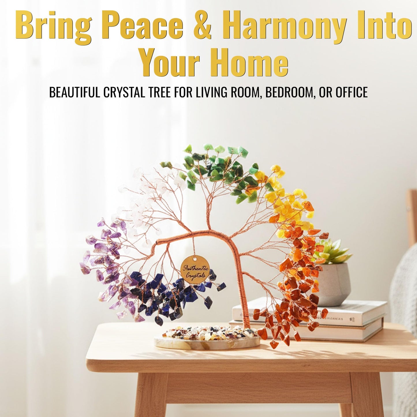 ANAYA AGATE 7 Chakra Crystal Tree of Life – Handmade Healing Crystals and Stones, 300+ Gemstone Bonsai Tree, Feng Shui Money Tree for Positive Energy, Good Luck, Birthday Gifts for Women, Mom, Sister