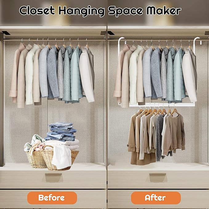 Hanging Closet Rod Adjustable Width Height Closet Rod