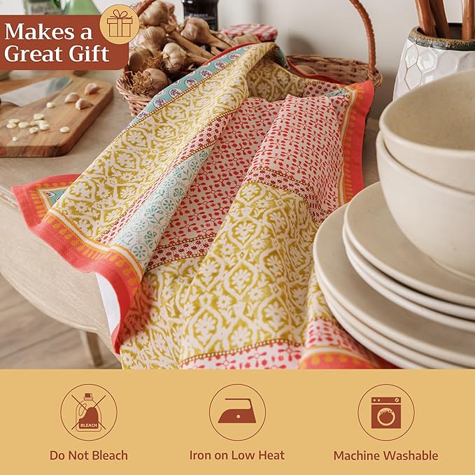 Maison d' Hermine Kitchen Towels Set of 3 100% Cotton 27.50" x 20" Reusable