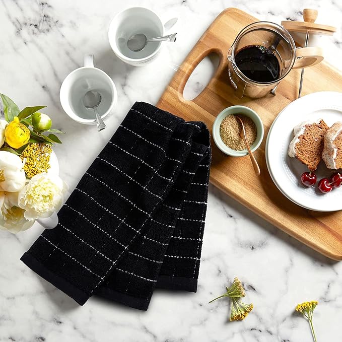 Mordimy 100% Cotton Terrycloth Kitchen Towels and Dishcloths Sets, Soft and