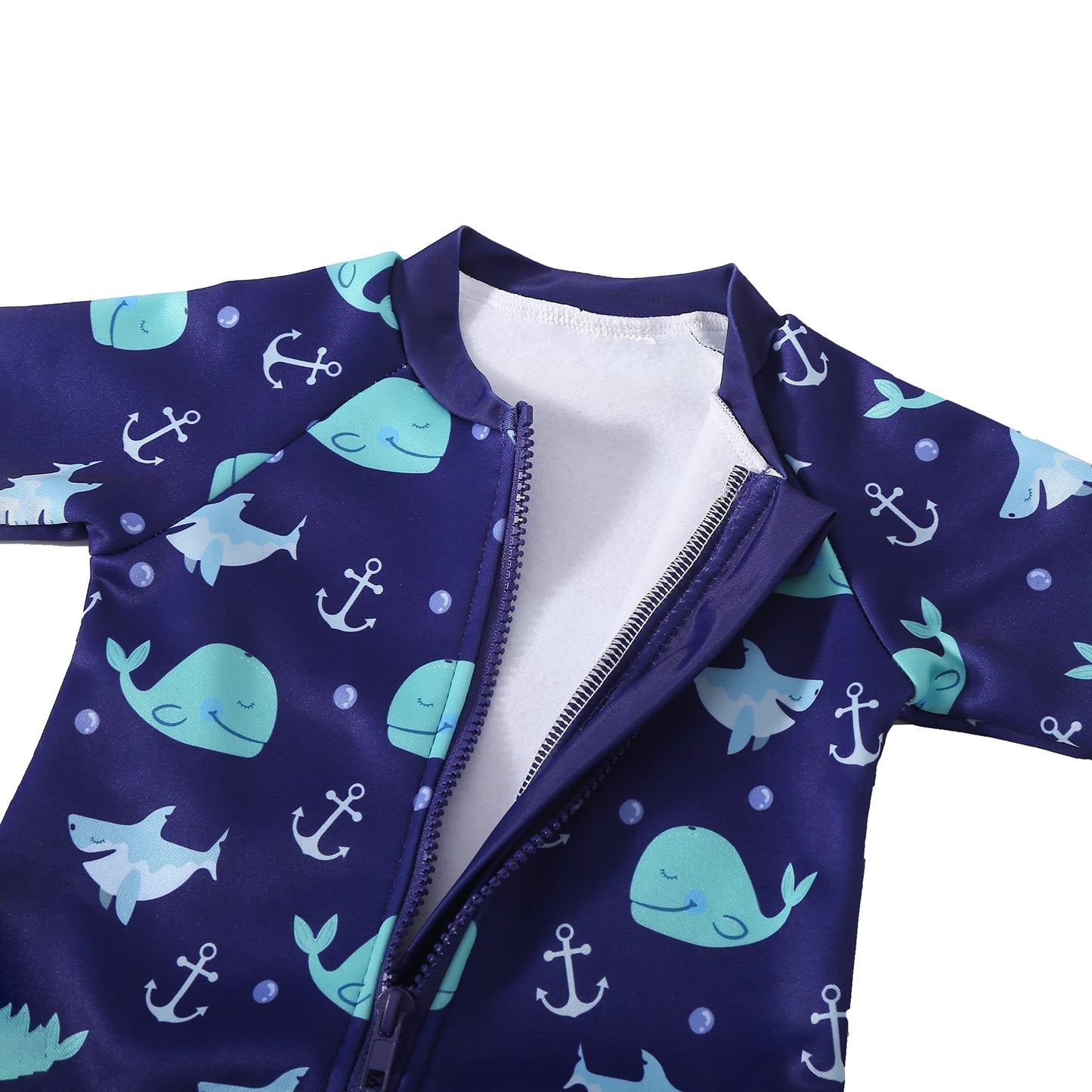 Swimbubs Baby Swimming Warm Suit Boys Fleece Lined Wetsuit Girls UV UPF50 Sun Protection Swimsuit (6-12 Months, Blue Whale)