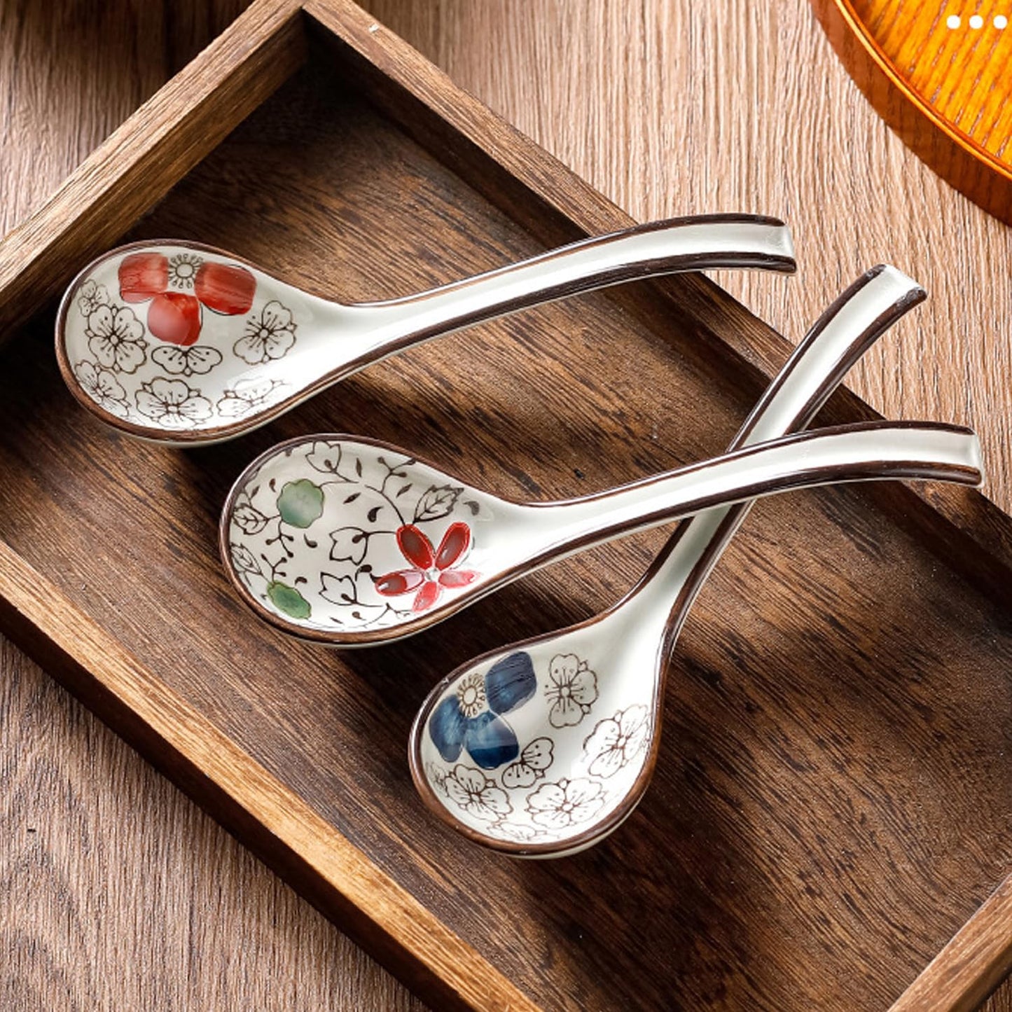 4 PCS Soup Spoons,Japanese Spoons,Ceramic Spoons, Chinese Asian Spoon Ramen Spoons, Pho Spoons for Ramen, Vietnamese Wonton, Dumpling Pho Miso Rice Noodle Soup Spoons - Set of 4