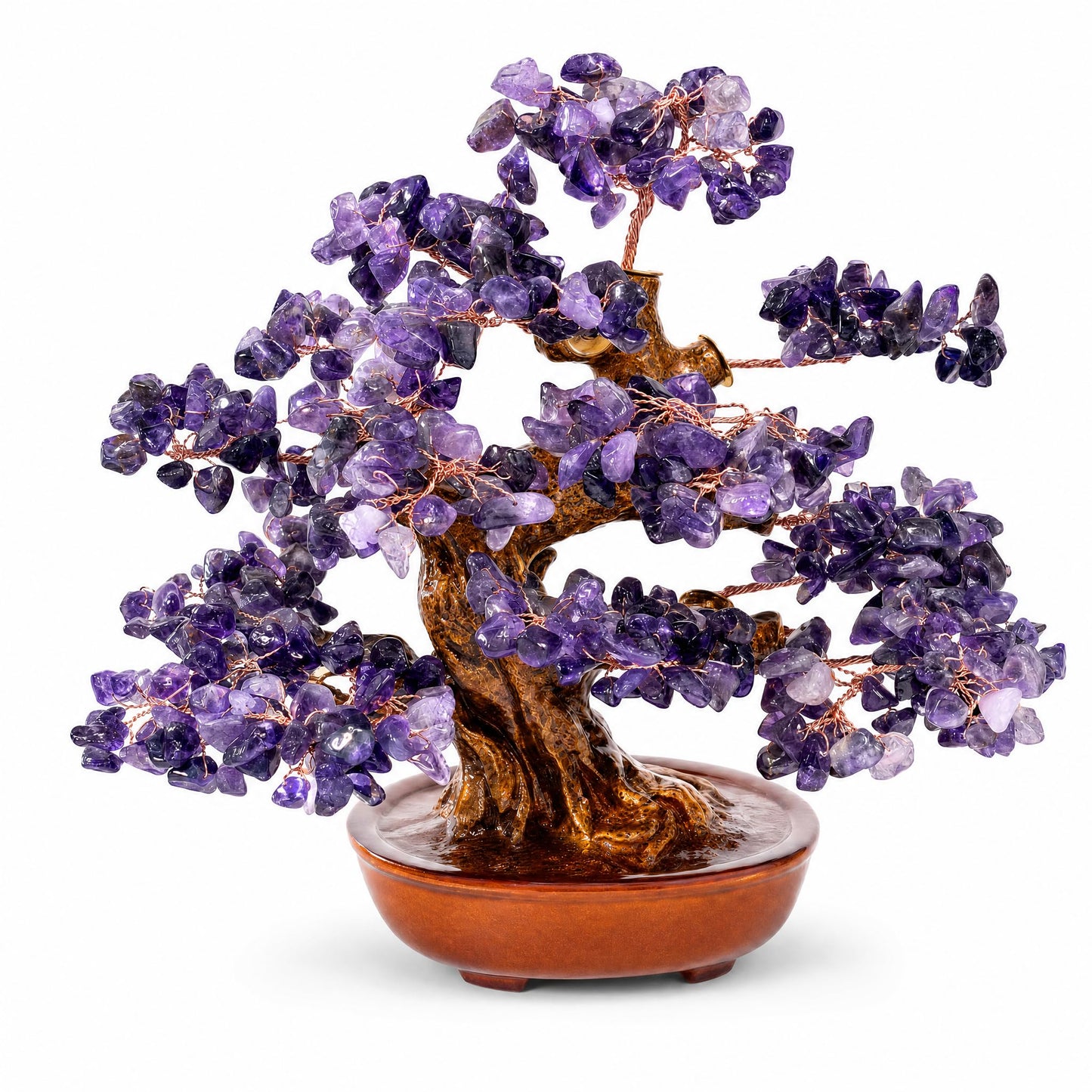 Fatonio Amethyst Bonsai Tree Feng Shui Crystal Decor for Home Office