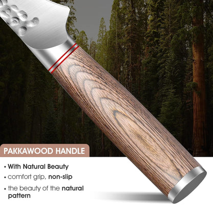Huusk Boning Knife for Meat Cutting, 6.5" Hand Forged Japanese Fillet Knife for Meat Fish Poultry, Deboning Butcher Knives for Processing with Ergonomic Pakkawood Handle, Gift Box for Cooking lovers