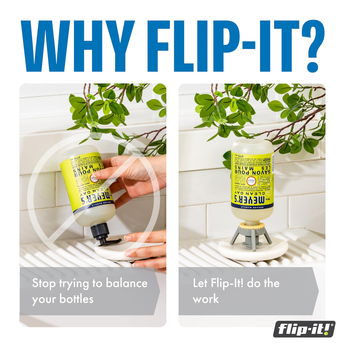 Flip-It! Bottle Emptying Kit – 6 Bottle Pack - No more wasted product - Fits most plastic bottles – 6 Base Caps, 6 Adapters – Pastel Color Edition