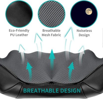 Nekteck Neck Massager for Pain Relief Deep Tissue, FSA Eligible Shiatsu Back Massager with Heating 3D Kneading Massage Pillow for Shoulder Leg Muscle, Office Home Car Use, HSA Eligible, Plug-in Use