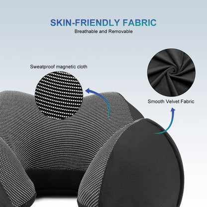 Eono Neck Pillow Memory Foam, Travel Pillow for Neck, Comfortable Neck and Head Support Pillow for Plane Cars Trains Office, Soft Flight Travel Cushion for Sleeping