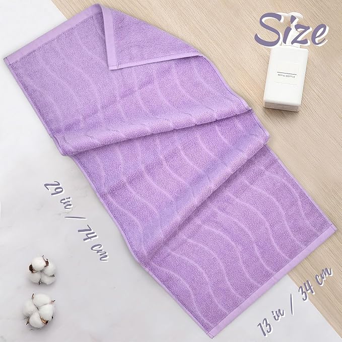 2-Piece Cotton Hand Towels Lavender, Ultra Soft and Highly Absorbent Towels