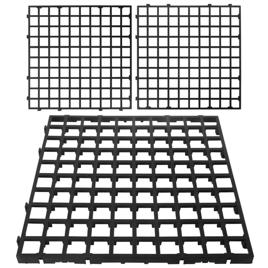 Goldshire12 Units 19.5 x 19.5 Inch Permeable Pavers Gravel, Grass& Gravel Driveway System, Interlocked Pavers Gravel Grid Black PE Shed Base 1" Depth, 32 Sq Ft