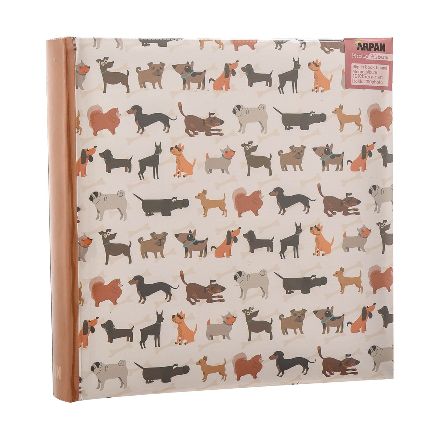 Arpan Cute Dog Photo Album Slip In Case Memo Album 6x4" for 200 Photos Scotty Dogs